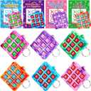 26PCS Tic Tac Toe Game Keychains Valentines Day Gifts for Kids School Classroom Valentine Exchange Cards for Toddlers Boys Girls Class Valentines Day Gift Party Favors Treat Goodie Bag Stuffers Bulk