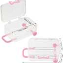 DOITOOL Mini Suitcase Candy Boxes 12 Pcs Clear Plastic Wedding Packaging Boxes Party Favor Storage Containers 3X2X1.5In (Pink)