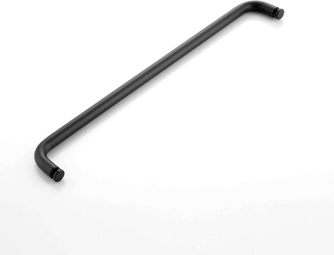 18" Shower Door Towel Bar, Glass Mount Towel Bar for 1/4", 5/16", 3/8", 1/2" (6-12mm) Glass Shower Doors,Single-Sided, Black