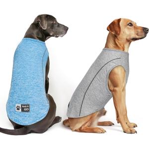 KYEESE 2Pack Dog Shirt with Reflective Stripe Athletic Tank Top Pet T Shirt Stripe Athletic Tank Top Sleeveless Vest Dog Clothes for Medium Large Dog,Grey+Blue,3XL (XXX-Large (55-75lbs))