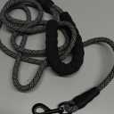 MayPaw Rope Dog Leash 3/4/5/6/7/8/10/12/15/20/30 FT, Heavy Duty Nylon Pet Leash, Soft Padded Handle Thick Lead Leashes for Large Medium Dogs (Black, 1/2" * 7')