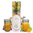 SUSTEAS Cold Press Juicer, 5.3" Feed Chute Slow Masticating Machines with 300W, Fit Whole Fruits & Vegetables, High Juice Yield, Easy to Clean, White