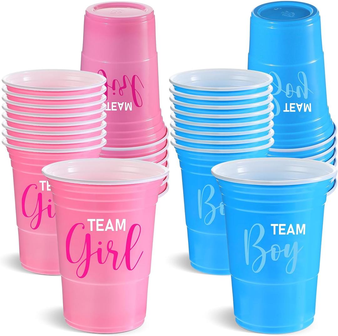 Norme 30 Pcs Gender Reveal Plastic Cups Team Boy Team Girl Disposable Blue Pink Plastic Cups Gender Reveal Party Supplies for Beverage Drink Tableware(16 oz) Norme 30 Pcs Gender Reveal Plastic Cups Team Boy Team Girl Disposable Blue Pink Plastic Cups Gender Reveal Party Supplies for Beverage Drink Tableware(16 oz)