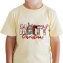 Toddler Boys Christmas Shirt Girls Kids Ugly Xmas T-Shirt Short Sleeve Cotton Tee Top 2T-8Y (Snowflake Merry Christmas)