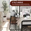Adjustable TV Tray Black Dinner - Folding Trays for Eating On Couch Wooden Tables Mate Stand Foldable Desk with Cup Holder Portable