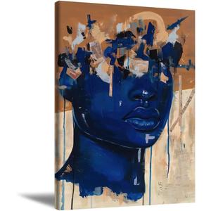African American Wall art Black Woman Wall Art Black Girl Wall Art Motivational Black Girl Wall Art Abstract Modern Home Decor Canvas Artwork For Living Room Bedroom Best Gifts For Your Friends (24L" x 16W", color3)