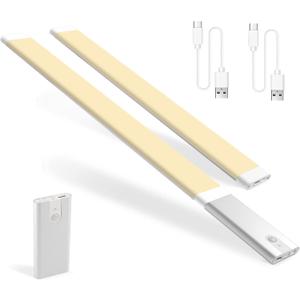 Svarog 2 Packs Motion Sensor Light Indoor,20"/ 50cm Under Cabinet Light,3000K LED Closet Lights,Motion Sensor Night Light for Bedroom,Kitchen,Hallway,Closet,Cabinet,Cupboard (2Pack Warm White)