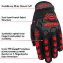 Heavy-Duty Mechanics Work Gloves Women, TPR Impact Glove,Anti-Vibration,Heavy Duty,Touchscreen,Small,Red+Black (Black, S)