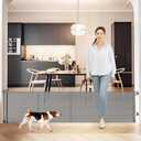 24 Inch Tall x 75 Inch Extra Wide Retractable Dog Gate for The House, Short Dog Gate to Step Over, Reinforced Mesh Puppy Gate for Doorways, Step Over Pet Gate for Stairs, Indoor/Outdoor, Gray