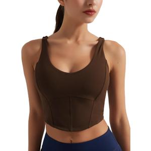 Women's Bustier Corset Crop Tank Tops Sleeveless Trendy Scoop Neck for Women Going Out Tops Summer Sexy High Impact (S)