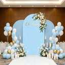 Blue Arch Backdrop Cover 6.6FT, Thickened Arch Covers Stretchy Backdrop with Zipper Spandex Fitted Wedding Round Top Chiara Stand Cover for Birthday Party Baby Shower Banquet