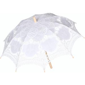 Vintage Lace Parasol Umbrella 32 Inch Bridal Wedding Decoration Umbrella for Photoshoot, Tea Party, Victorian Style Sunshade for Women and Adults