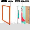 KINLINK 12x16 Picture Frame, Orange Solid Wood Frame with Acrylic Plexiglass for Pictures 11x14/9x12 with Mat or 12x16 without Mat,Wall Display Photo Frame 1 Pack