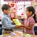 HIDEGRASS Funny Joke Valentine's Day Cards for Kids Classroom, 30 Pack Valentine Cards with 36 Stickers & 30 Envelops, Valentines Gifts for Boys Girls (Orange)