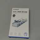 ORICO USB Hub 3.0, Clamp USB Hub with Extra Power Supply Port, Aluminum 4-Port USB Adapter with 3 USB-A Data Ports, USB-C Port for Monitors, Desks (Black)