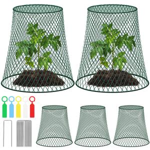 5 Packs 9"x9" Garden Cloches for Plants, Plant Protectors from Animals, Plant Cages for Outdoor Plants, Plant Covers from Animals,Chicken Wire Cloche with Stakes & Labels for Protect Plants,Vegetables