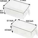 2pcs Clear Kitchen Storage Bins, pantry organizers and storage, Small Clear Containers for Organizing, Fridge Organizer, Cabinet Shelf Storage Bins (M+S)