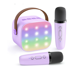 Karaoke Machine for Kids, Portable Mini Speaker with 2 Wireless Microphones, 2026 TOP Kids Gifts for Girls Ages 3, 4, 5, 6, 7, 8, 9, 10, 12 +Years Old, 4-12th Birthday Present Toy Party (Purple)