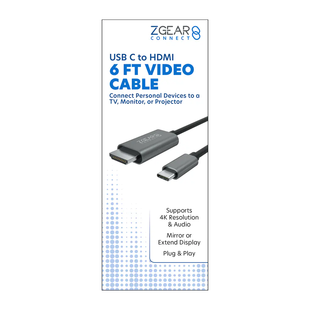 ZGear USB C to HDMI Video Cable, 6 ft 