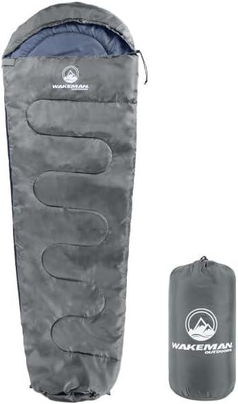 Mummy Sleeping Bag - Adult Cold Weather Sleeping Bag Rated to 25F - Waterproof with Drawstring Hood - Camping Equipment by Wakeman Outdoors, Single Sleeper, 
Temperature Rating	Below minus 5 degree Celsius