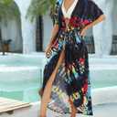 Kaftan Dresses for Women Plus Size Summer Beach Dress with Print and Swim Cover Ups