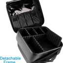 Relavel Travel Makeup Train Case Makeup Cosmetic Case Organizer Portable Artist Storage Bag with Adjustable Dividers for Cosmetics Makeup Brushes Toiletry Jewelry Digital Accessories Black