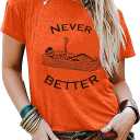 Halloween Shirt for Women Funny Ghost Graphic Tshirt Spooky Season Tee Shirt Casual Fall Short Sleeve Tops (Orange, XXL)