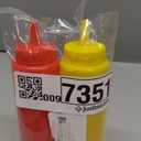 BRIGHTFROM Condiment Squeeze Bottles, RED/YELLOW 8 OZ Empty Squirt Bottle with Wide Neck - Great for Ketchup, Mustard, Syrup, Sauces, Dressing, Oil, BPA FREE Plastic - 2 PACK