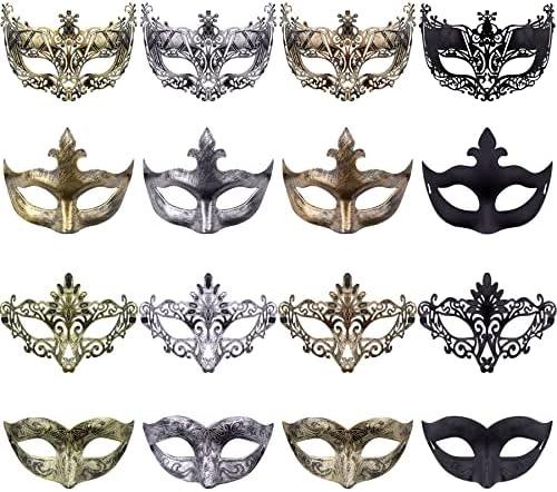 FEQO 13 Pieces Masquerade Masks Vintage Antique Masks Venetian Masks