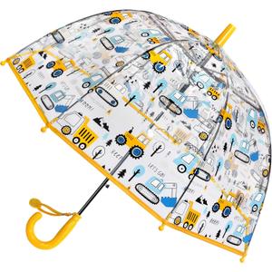 Kids Clear Umbrellas for Rain Dome Bubble Umbrella Windproof for Kids Boys and Girls (Car-Yellow)