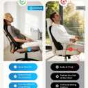 COMFIER Ultra-Slim Heated Back Massager for Chair,Deep Tissue Shiatsu Back Massager with Heat,UpDown Moving 10 Massage Nodes,Upper/Lower/Full Back Relief,Fathers Day Gift for Dad