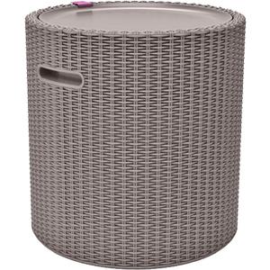 Keter Cool Side Table Cooler 3 in 1 Outdoor Patio Table and Ice Chest Storage, Ideal Hot Tub Table, Decor and Outdoor Patio Bar, Portable Bar, Cappuccino (Taupe)