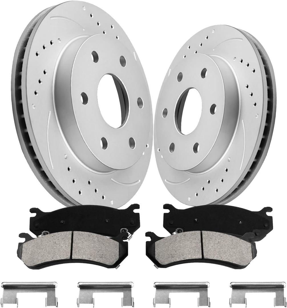Anpulsero Front Brake Pads and Rotors Kit Compatible with 1999-2006 Chevy Silverado 1500, 2000-2006 Chevy Tahoe, 2000-2006 Suburban 1500| 304.8mm(12in)| Anti-Rust Geomet Coated |D785-7653 & 55054