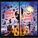 Halloween Window Decorations - 9 Sheets Black Bats Window Clings, Double-Sided Removable Halloween Decorations for Home, Office & Party Pack of 9