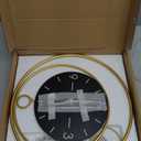 Decorative Wall Clock,Silent Non-Ticking Quality Quartz Movement Battery Operated,Large Wall Clocks for Living Room Kitchen Home Bathroom Bedroom Wall Decor,16x16inch, Gold