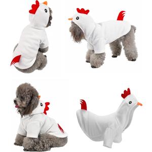 Yoption Dog Cat Chicken Costumes, Pet Halloween Christmas Thanksgiving Cosplay Dress Hoodie Funny Outfits Clothes for Puppy Dogs (XXL) (18.1'' in Neck Girth, 22.8'' in Chest)