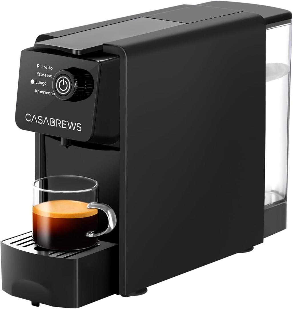 CASABREWS Espresso Machine for Nespresso Original Pods, 20 Bar Mini Espresso Coffee Machine with 4 Brewing Modes and 21 oz Removable Water Tank, Compact Capsule Coffee Maker for Home or Office, Black