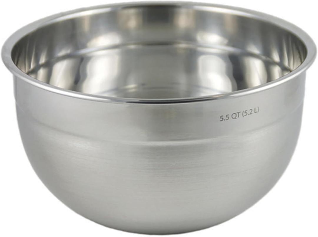 Tovolo Stainless Steel Mixing Bowls, 5.5 Qt - Metal Nesting Mixing Bowl with Rounded Lip for Easy Pour & Minimal Mess - Large & Small Dishwasher Safe Kitchen Supplies for Prep & Cooking