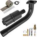 YOXUFA Performance 212 Exhaust Header Pipe Muffler Silencer Kit Compatible with Predator 212 224 196cc Engine Coleman Mini Bike CT200U-EX CT200U BT200X KT196 Baja Warrior MB200 Axis M200 Go Kart Parts