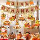 2 x Give Thanks Banner Thanksgiving Banner for Thanksgiving Party Decorations Friendsgiving Party Decorations Thanksgiving Decorations Friendsgiving Decorations Glitter