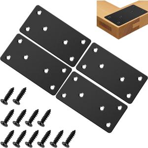 Flat Mending Plates 50x100mm/2x3.94'' Flat Brackets for Wood Metal Bracket Metal Plates with Screws for Wooden Furniture,Black 4Pack Flat Mending Plates 50x100mm/2x3.94'' Flat Brackets for Wood Metal Bracket Metal Plates with Screws for Wooden Furniture,Black 4Pack