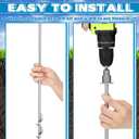 MorningRo 24'' Mobile Home Anchors, Set of 4 Ground Anchors Screw in with Brackets and Drill Bit Ground Anchors Heavy Duty Shed Anchor Kit Earth Anchors for Storage Sheds, Swing Sets, Carports