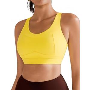 RUNNING GIRL High Impact Sports Bras for Women,Racerback Running Bra Workout Crop Tank Tops Longline Sports Bra Push up, Size L