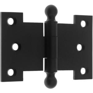 idh by St. Simons 80254-019 Professional Grade Quality Genuine Solid Brass Parliament Hinges with Ball Finials, Matte Black, 2-1/2 x 4-Inch