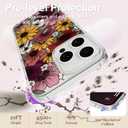 Magnetic for iPhone 16 Pro Max Case [Compatible with MagSafe][with Screen + Camera Protector] Floral Flower Sunflower Pattern Design, Slim Shockproof Phone Cover for Women Girls