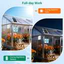 Solar Exhaust Fan with 24000mAh Battery, 25W 9.8" Solar Powered Fan for Day/Night Use, 3200 RPM High-Speed Low Noise Waterproof Ventilation Fan for Chicken Coops, Greenhouses, Garages & Sheds