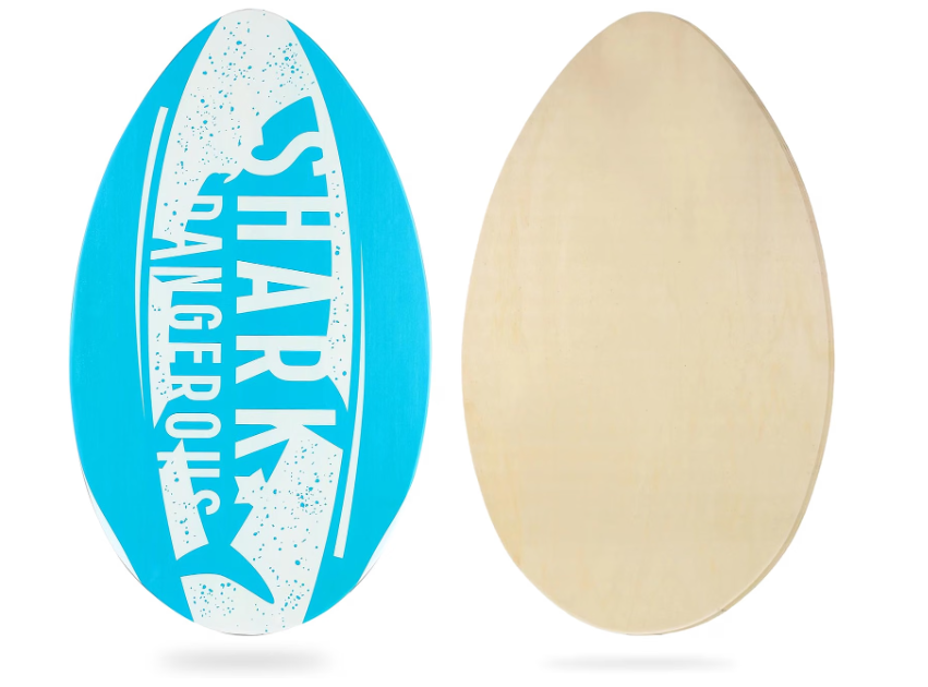 HQO LOVL Skimboard 35 inch Skim Board for Kids Adults Wooden Skim Boards with High Gloss Coat for Beach Skimboards for Beginners to Intermediate (Blue Shark)