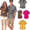 Simplicity U06197A New Look Easy to Sew Misses' and Men's Button-Up Shirt Sewing Patterns Kit, Code 6197, Sizes XS-XL