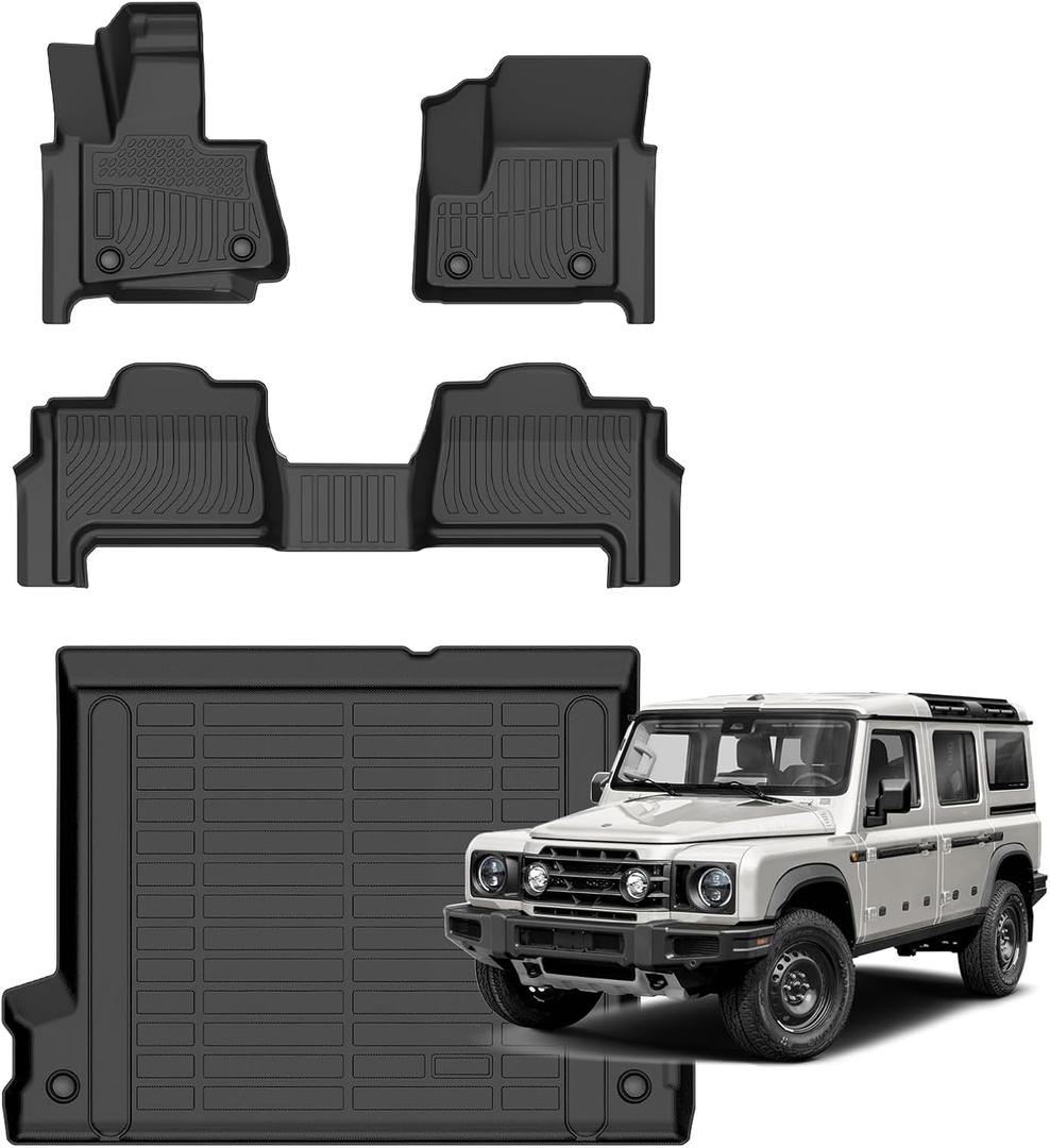 for Ineos Grenadier Floor Mats 2024-2025,Car Mats for Ineos Grenadier Heavy Duty All Weather Floor Mats Cargo Liner Anti-Slip Waterproof Mats Custom Fit for Grenadier Accessories,Black