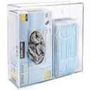 SimplyImagine Dual Hygiene Dispenser Station - Clear Acrylic - Glove Dispenser with Dust-Free Lid - Wall-Mount & Tabletop Glove Holder - Sanitation Station & Mask Container & Hairnet Holder